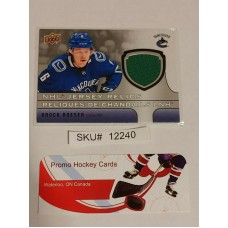 Brock Boeser Relics 2018-19 Tim Hortons Upper Deck NHL J-BB SKU#12240